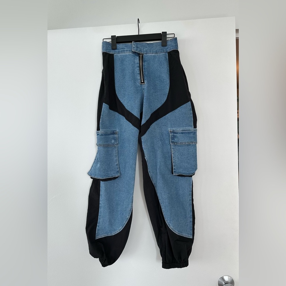 Denim cargo pants